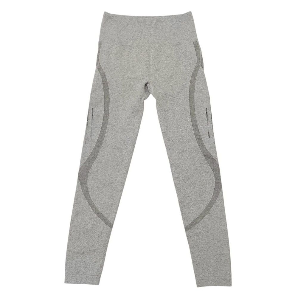 Leggings Womens Medium Grey Seamless High Waisted Butt Lift Contour Mesh Gym